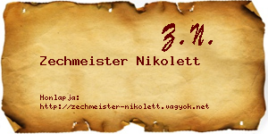 Zechmeister Nikolett névjegykártya